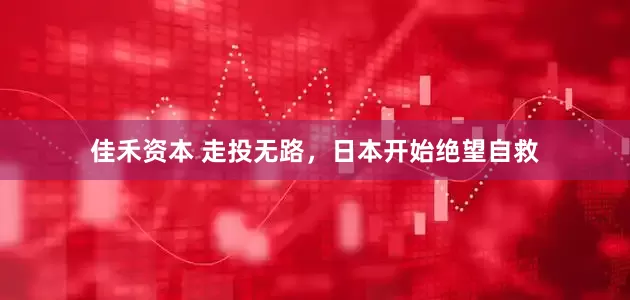 佳禾资本 走投无路，日本开始绝望自救